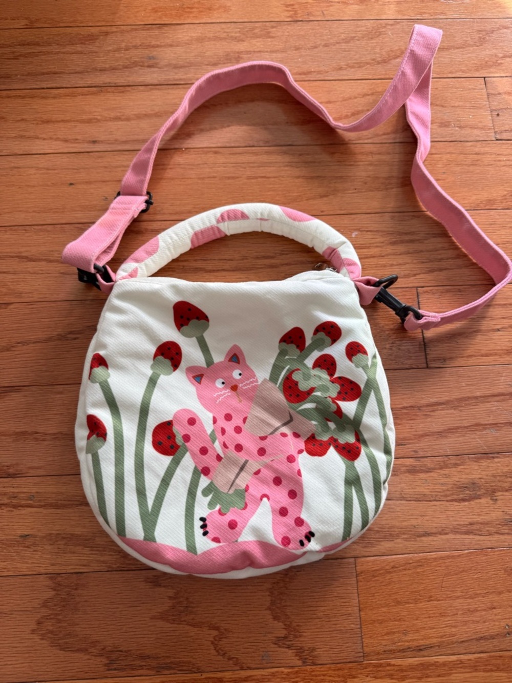 Pink Strawberry Crossbody Shoulder Bag